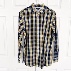 Banana Republic Plaid Grant Fit Long Sleeve Button Up Shirt